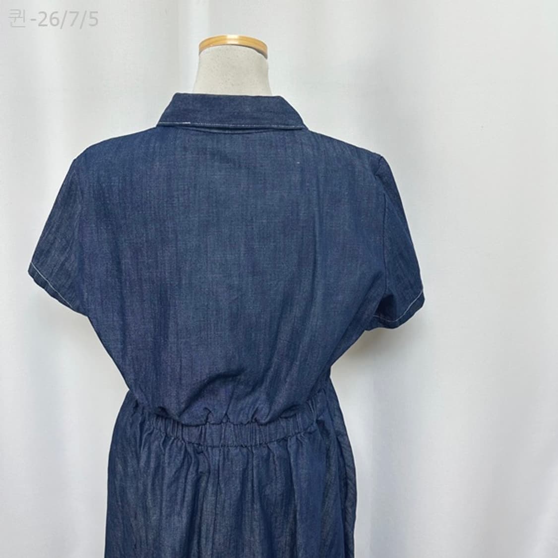 RAY 보세 여자 데님 반팔 허리밴딩 원피스 FREE 상품이미지6