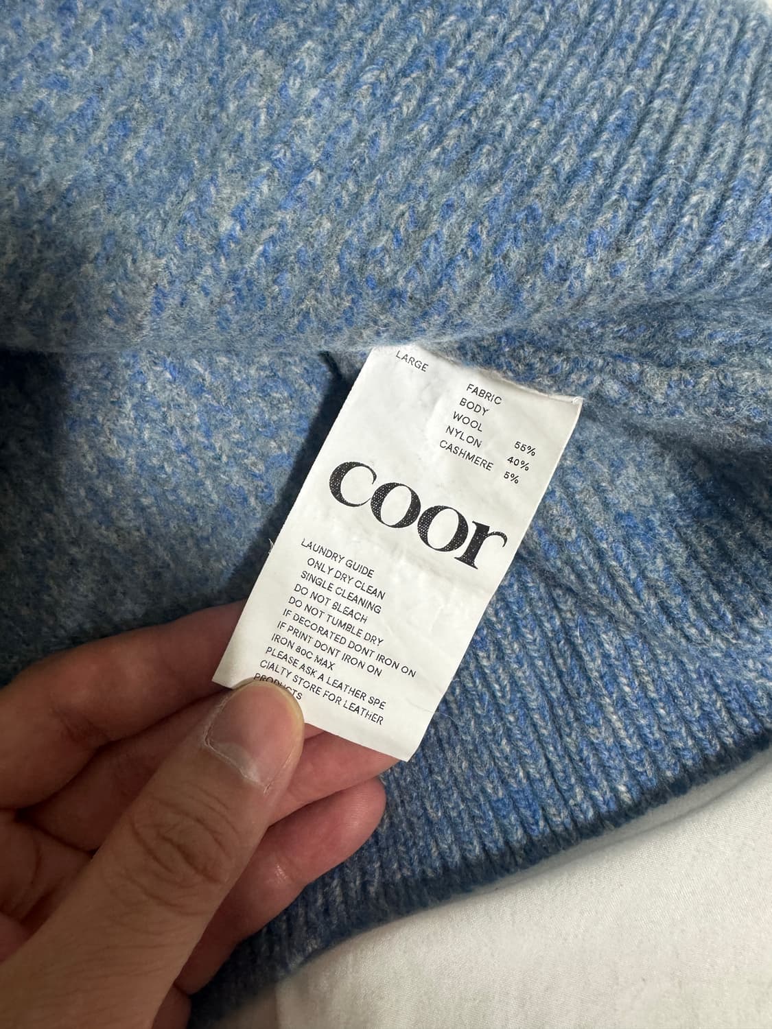 쿠어 캐시팝 니트 L 블루 상품이미지2