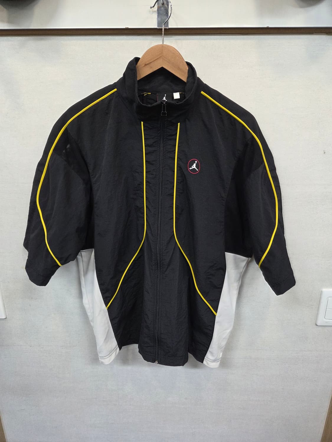 조던 90s 올드스쿨 점프맨 자수로고 메쉬 우븐집업 반팔자켓 m L 상품이미지1