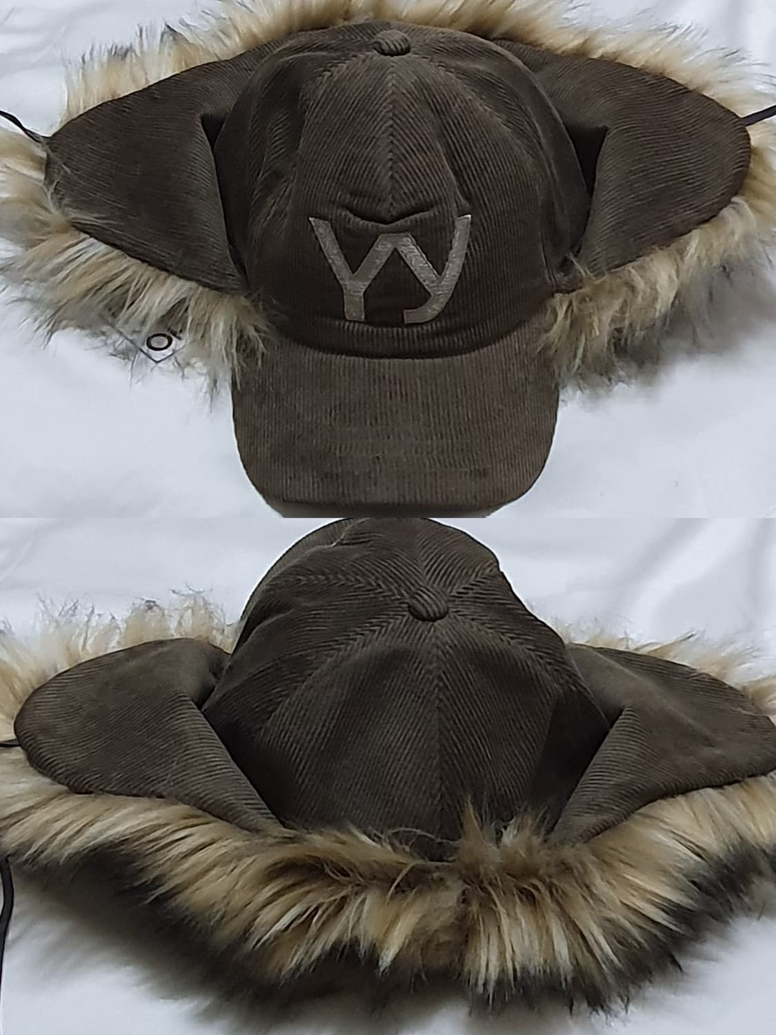 브라운 베이지 오픈와이와이 포우퍼 코튜로이 이어프랩 캡 볼캡 모자 상품이미지5