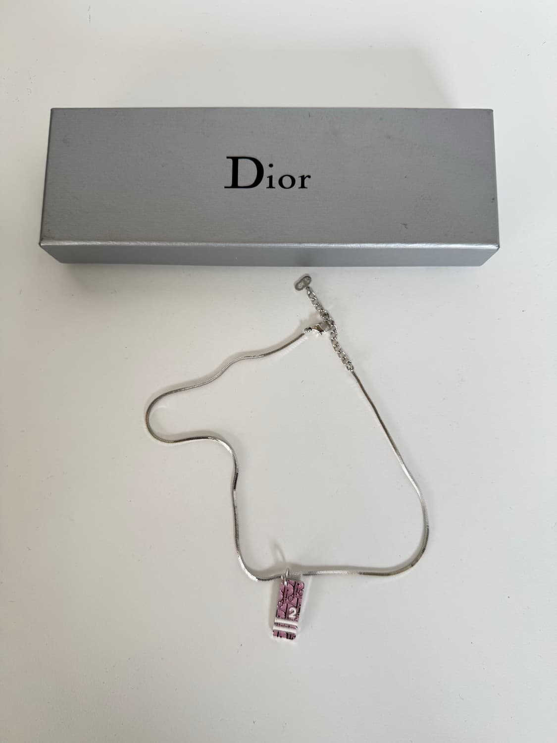 Dior 디올 빈티지 트로터 핑크 넘버 2 플레이트 목걸이 상품이미지9