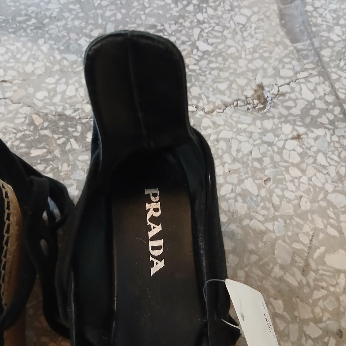 [PRADA] 새틴 레이스업 플랫폼 에스파드리유 상품이미지3