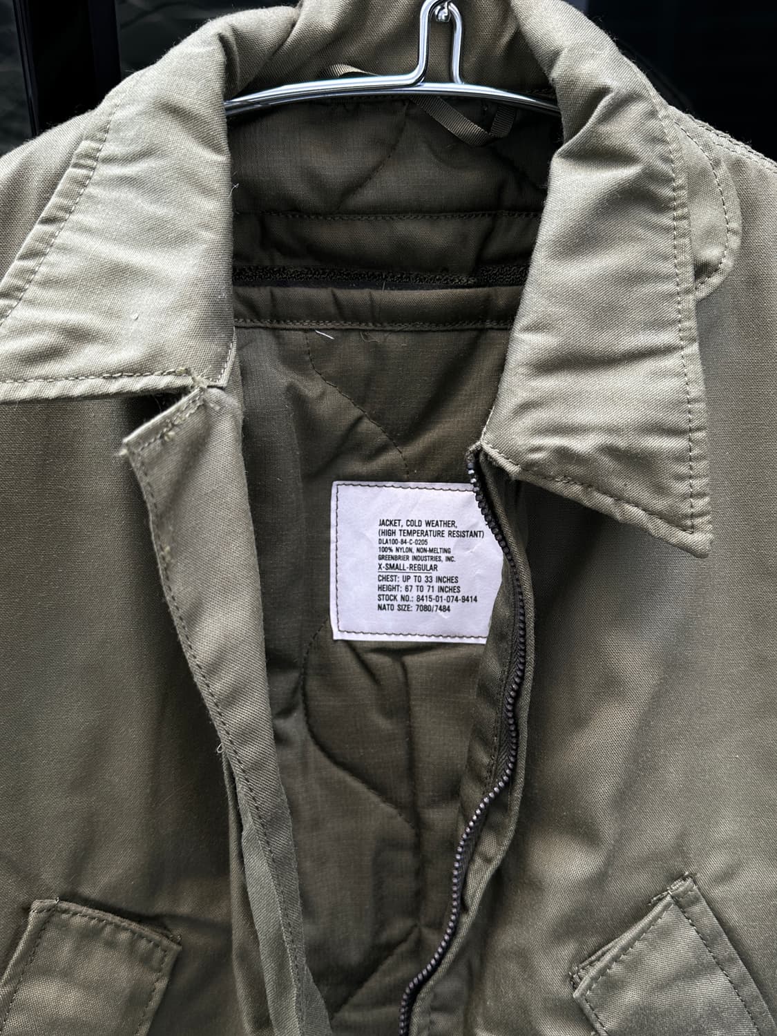 1984 US Army CVC Tanker Jacket (xs) 상품이미지4
