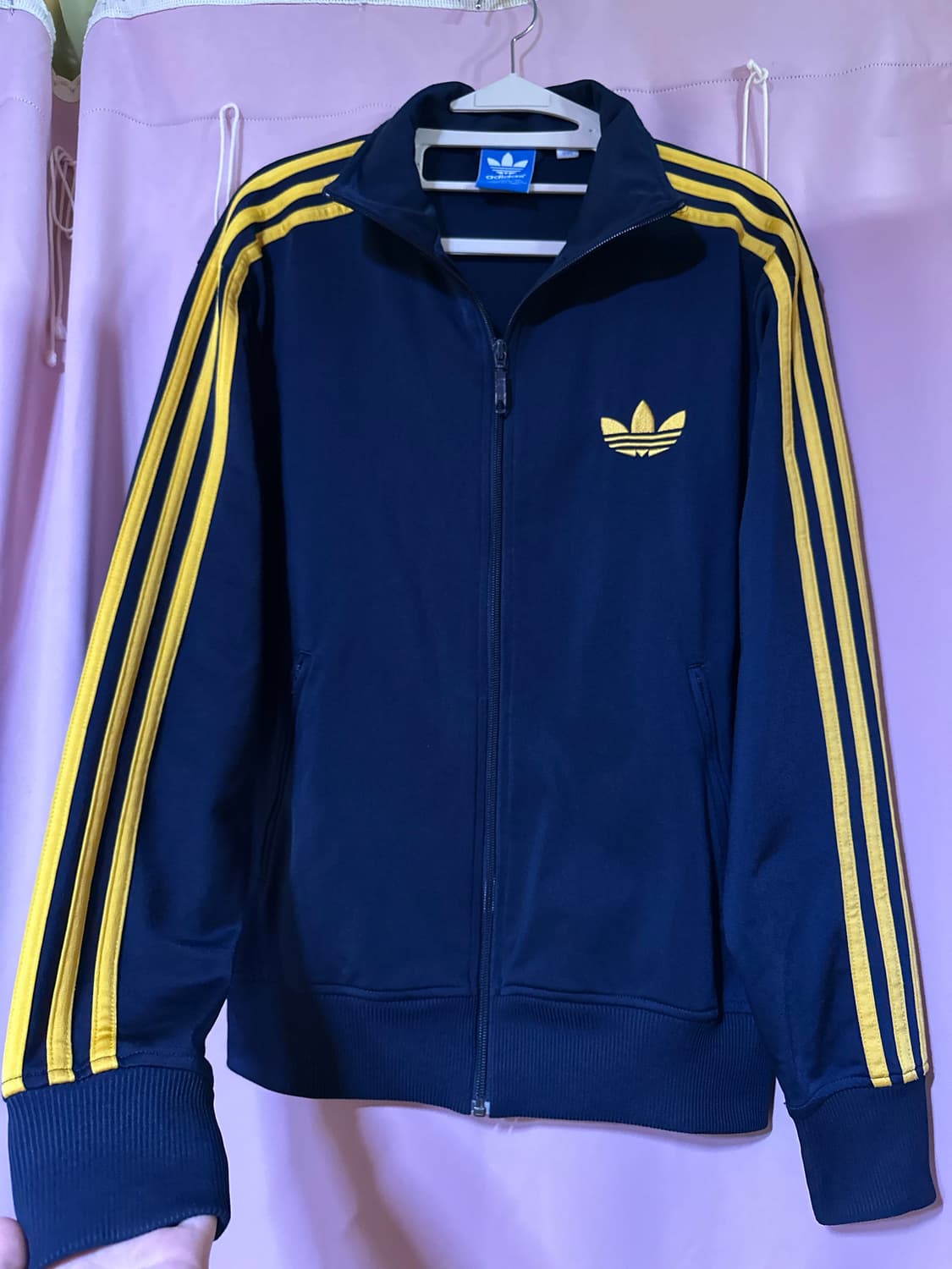 아디다스 져지 아디다스 파이어버드 트랙탑 불꽃죠지 아디다스 네이비 노랑 상품이미지1