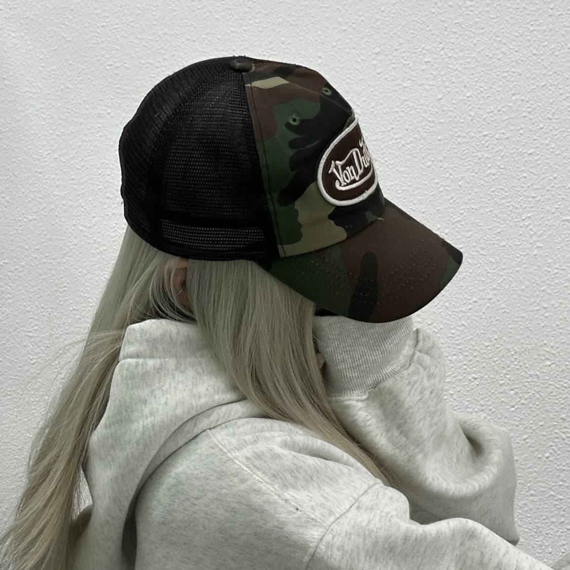 본더치 y2k 브라운 패치로고 카모 볼캡 상품이미지2