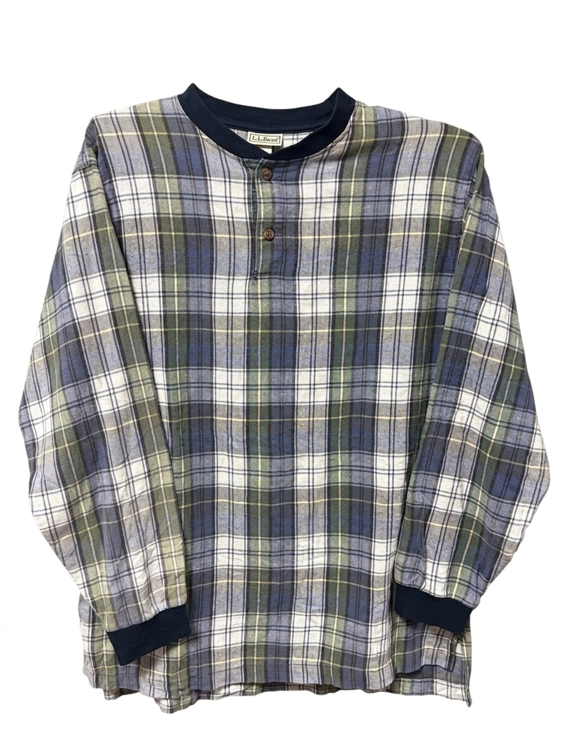 [LL Bean] 80-90s LL Bean 체크 헨리넥 티셔츠 상품이미지1