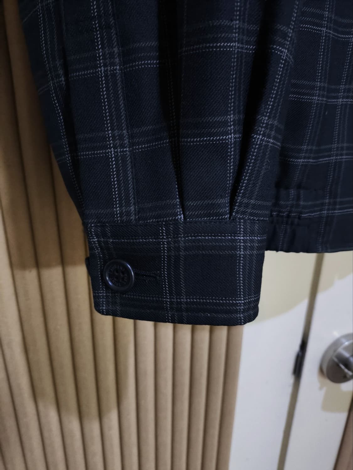 95 입생로랑 체크 레트로 블루종 봄버자켓 상품이미지6