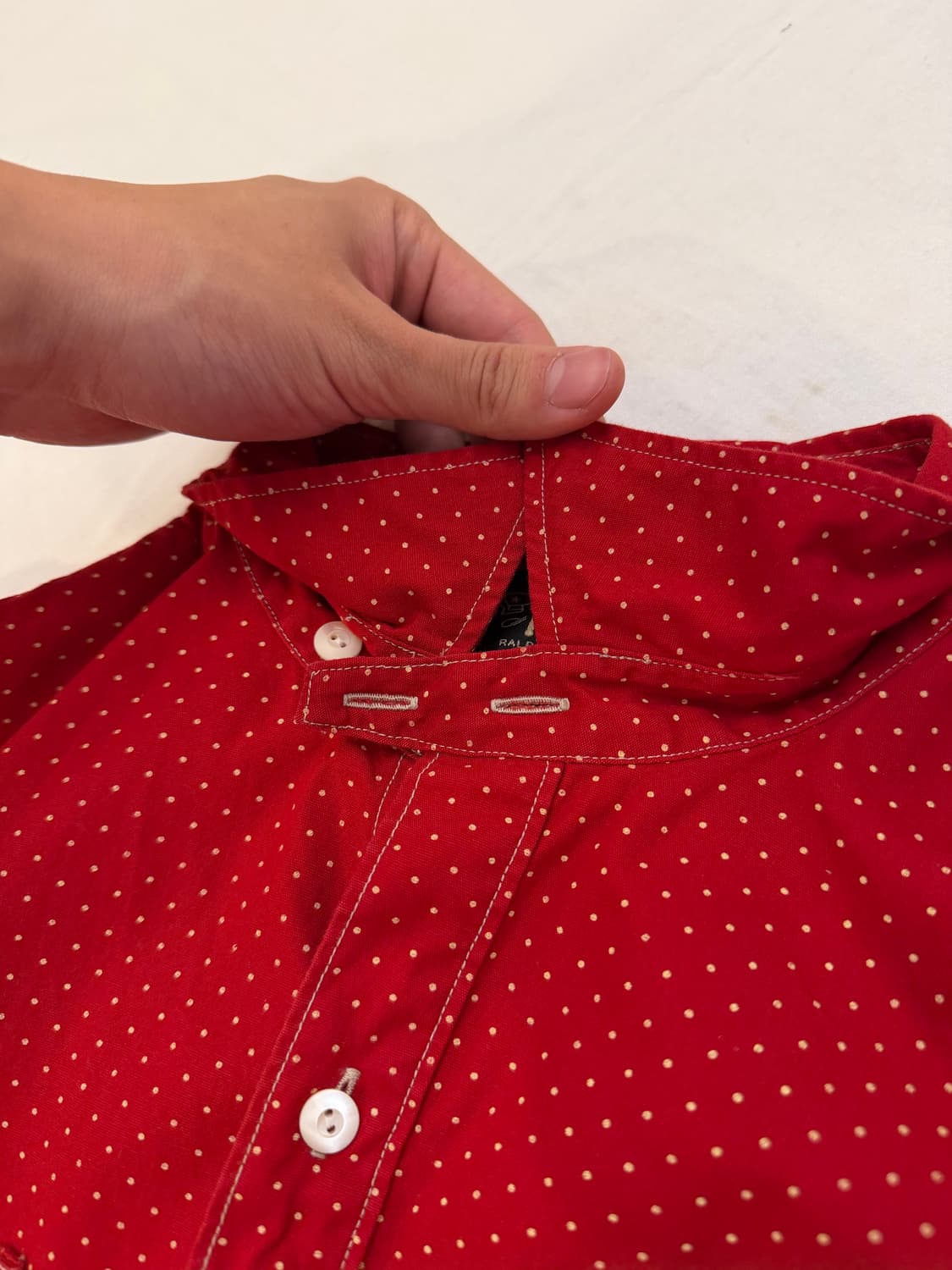 RRL 더블알엘 폴카닷 도트 워크셔츠 레드 상품이미지3