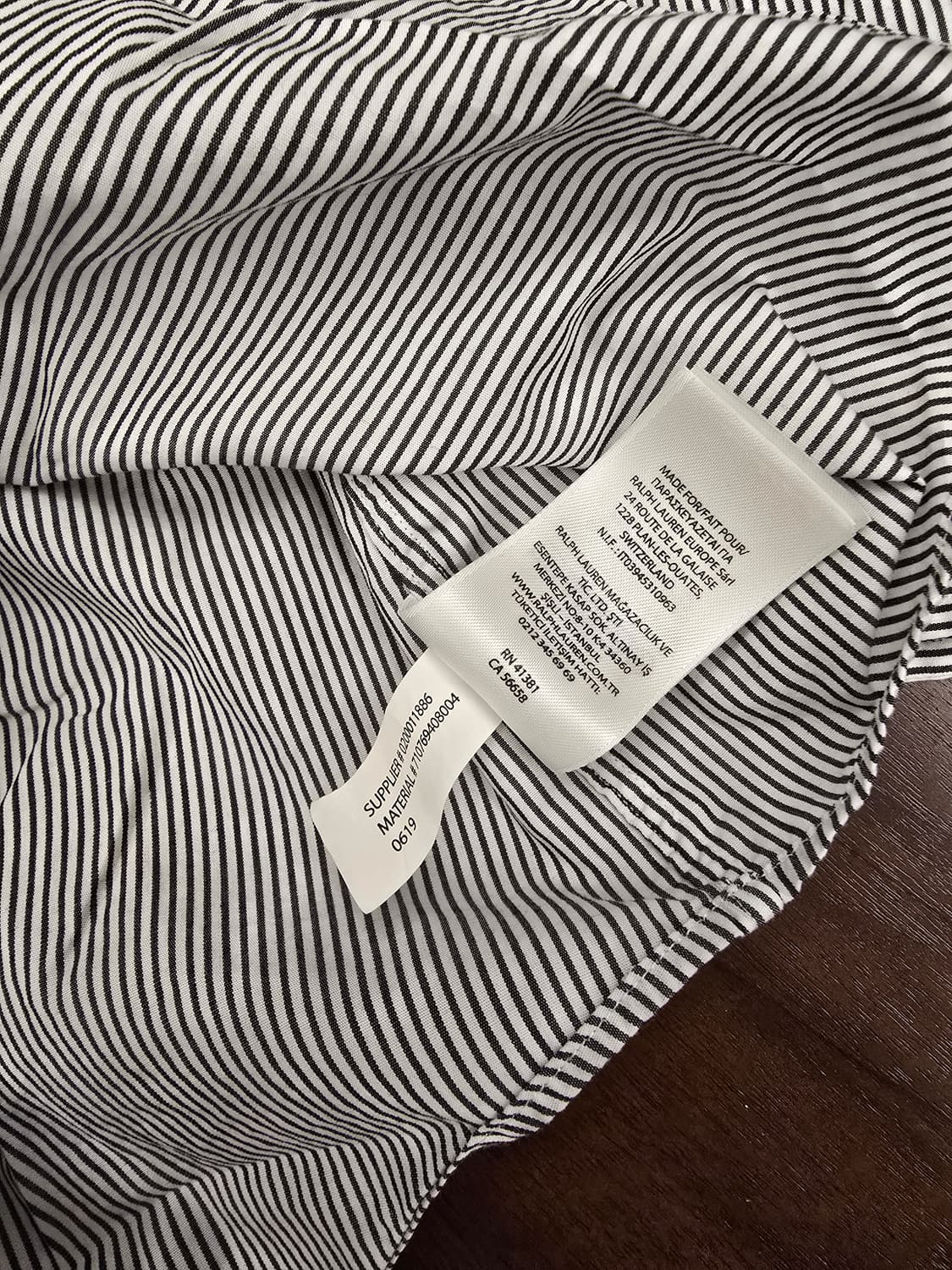 폴로 랄프로렌 블랙 스트라이프 포플린 셔츠 슬림 M 새제품 상품이미지4