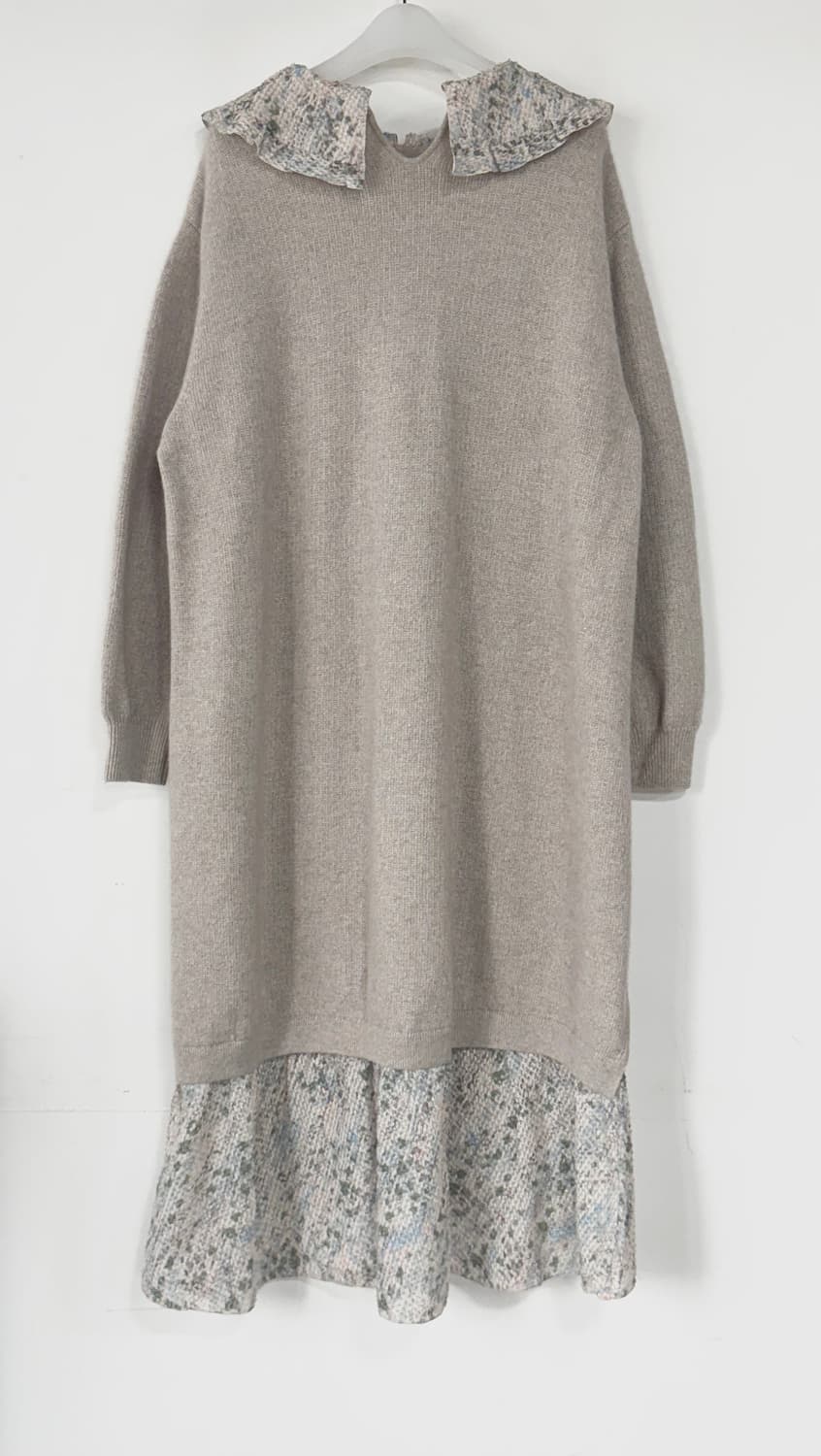 시스템 프린팅 블록 니트 원피스 상품이미지5