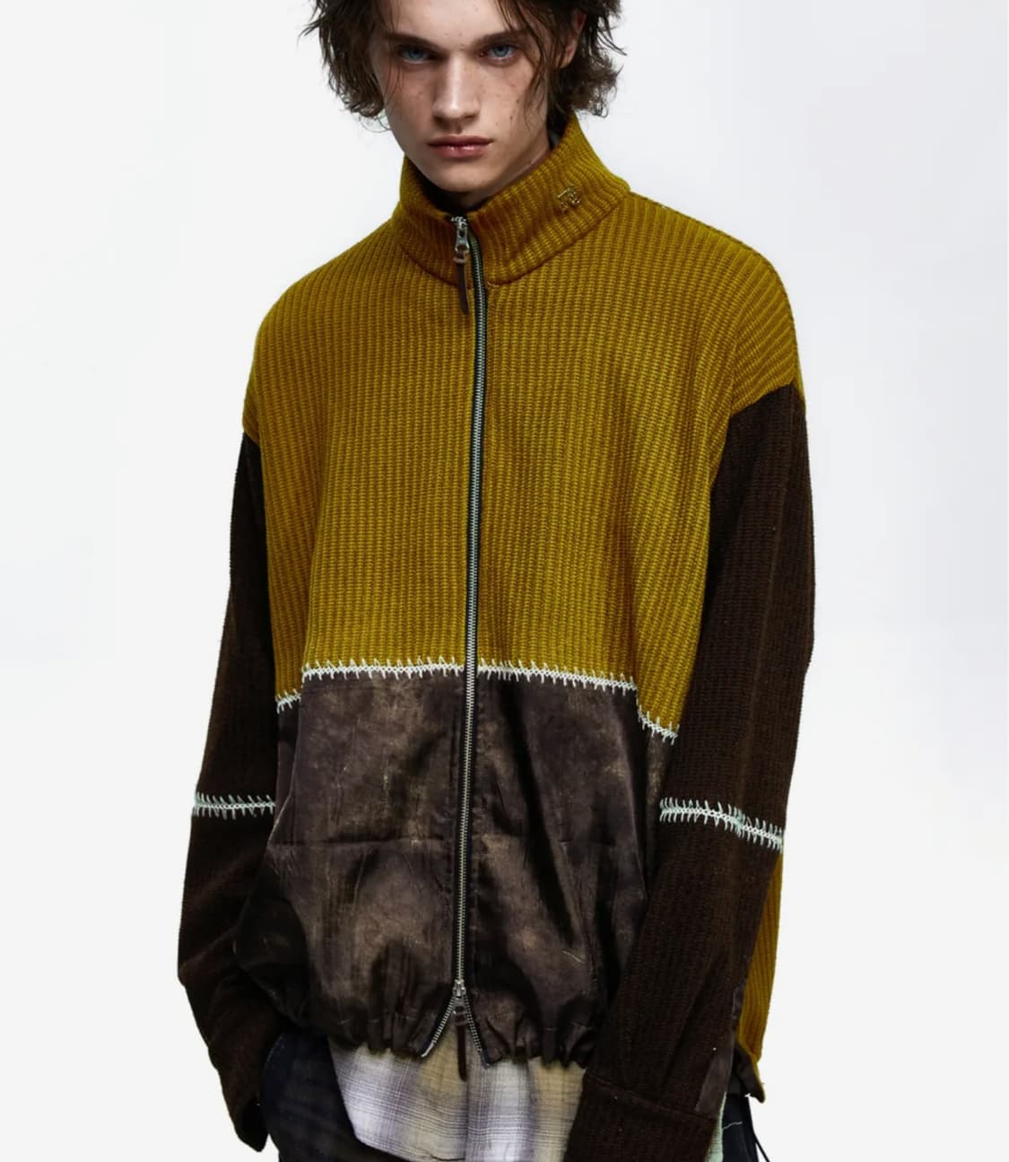 rssc STITCHED MIX KNIT ZIP UP 상품이미지1