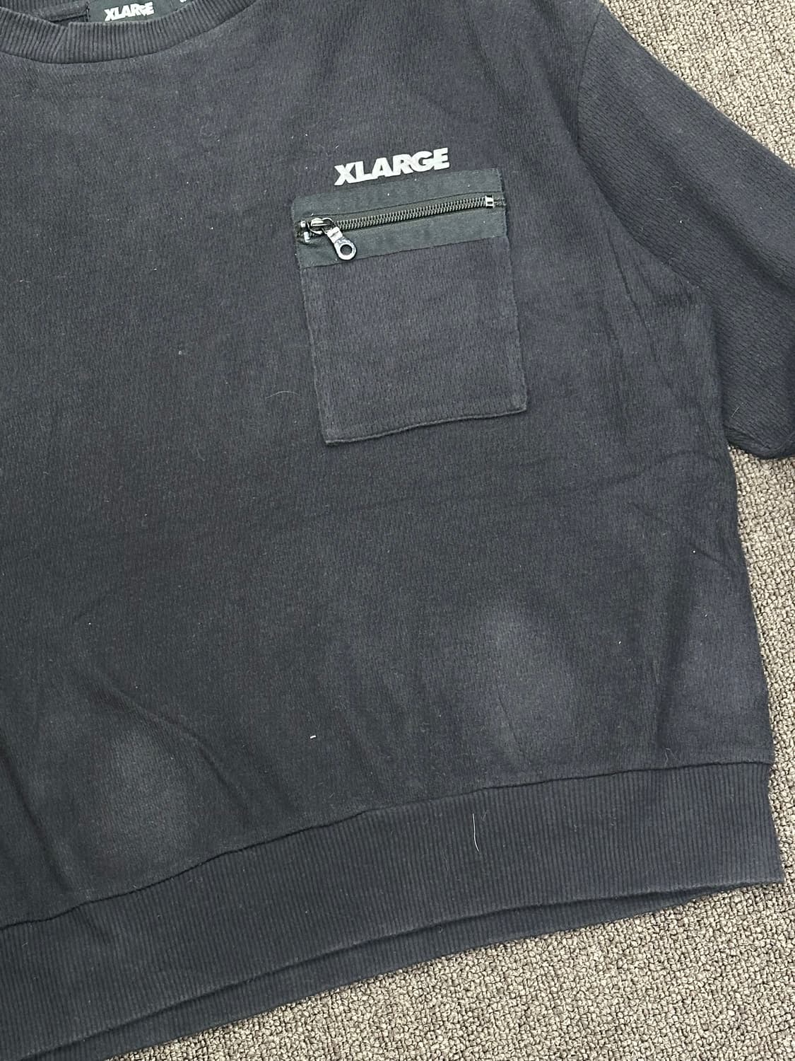 S)XLARGE vintage 포켓 지퍼 디테일 블랙 맨투맨 상품이미지3
