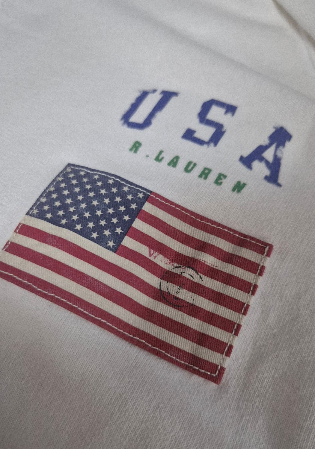 폴로 빅포니 성조기 후드집업 화이트 대대장 USA 새상품급 후집 급처 상품이미지5