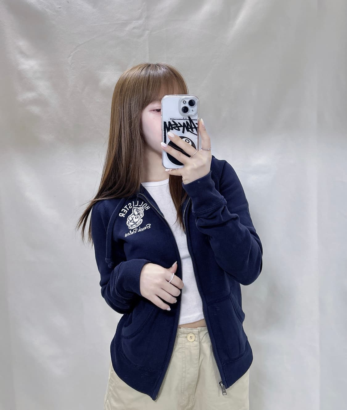 홀리스터 네이비 beach relay 딱붙핏 후드집업  상품이미지3