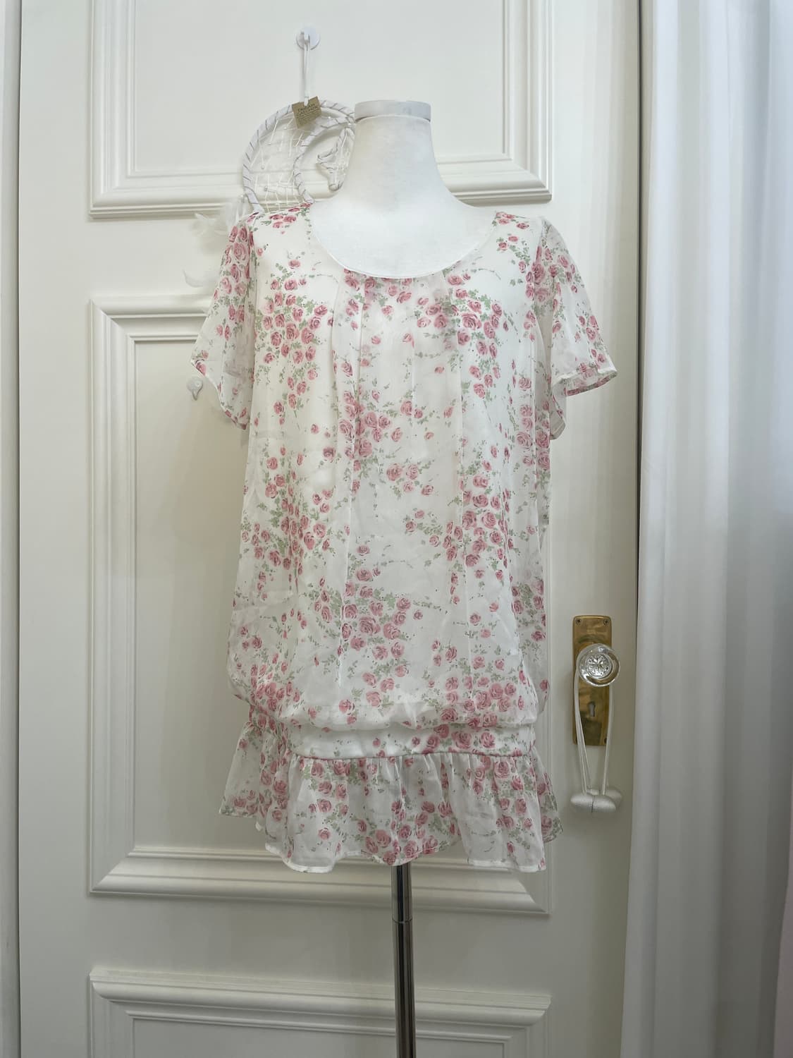 ivory pink rose opc blouse(size-F) 상품이미지1