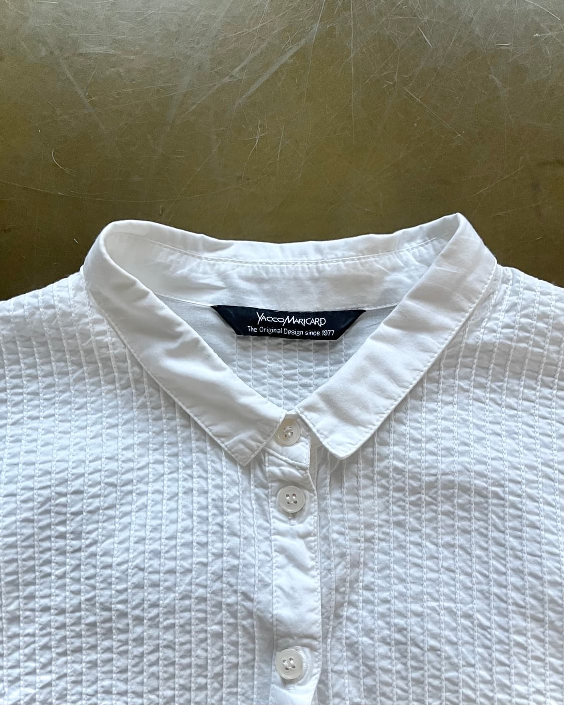 Yacco Maricard Pleats Stitch White Shirt 상품이미지5