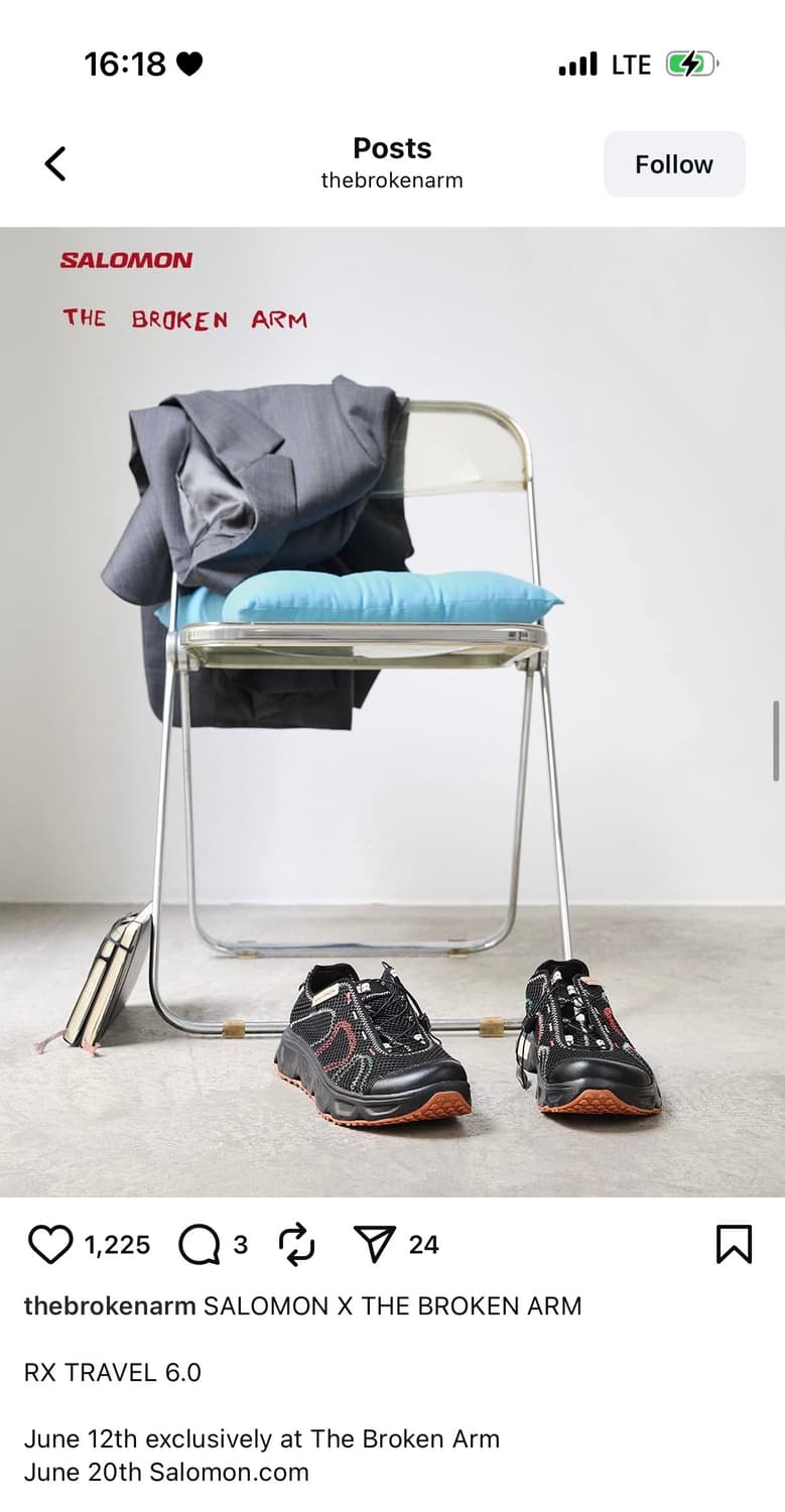 살로몬 x 더 브로큰 암 RX 트래블 블랙 블리치드 샌드 245 상품이미지2