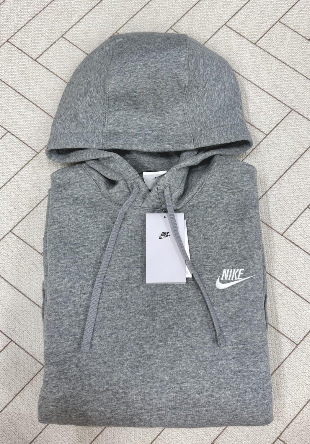 (L,XL,2XL/새상품)나이키 NSW 클럽 플리스 후드티 티셔츠 그레이 상품이미지3