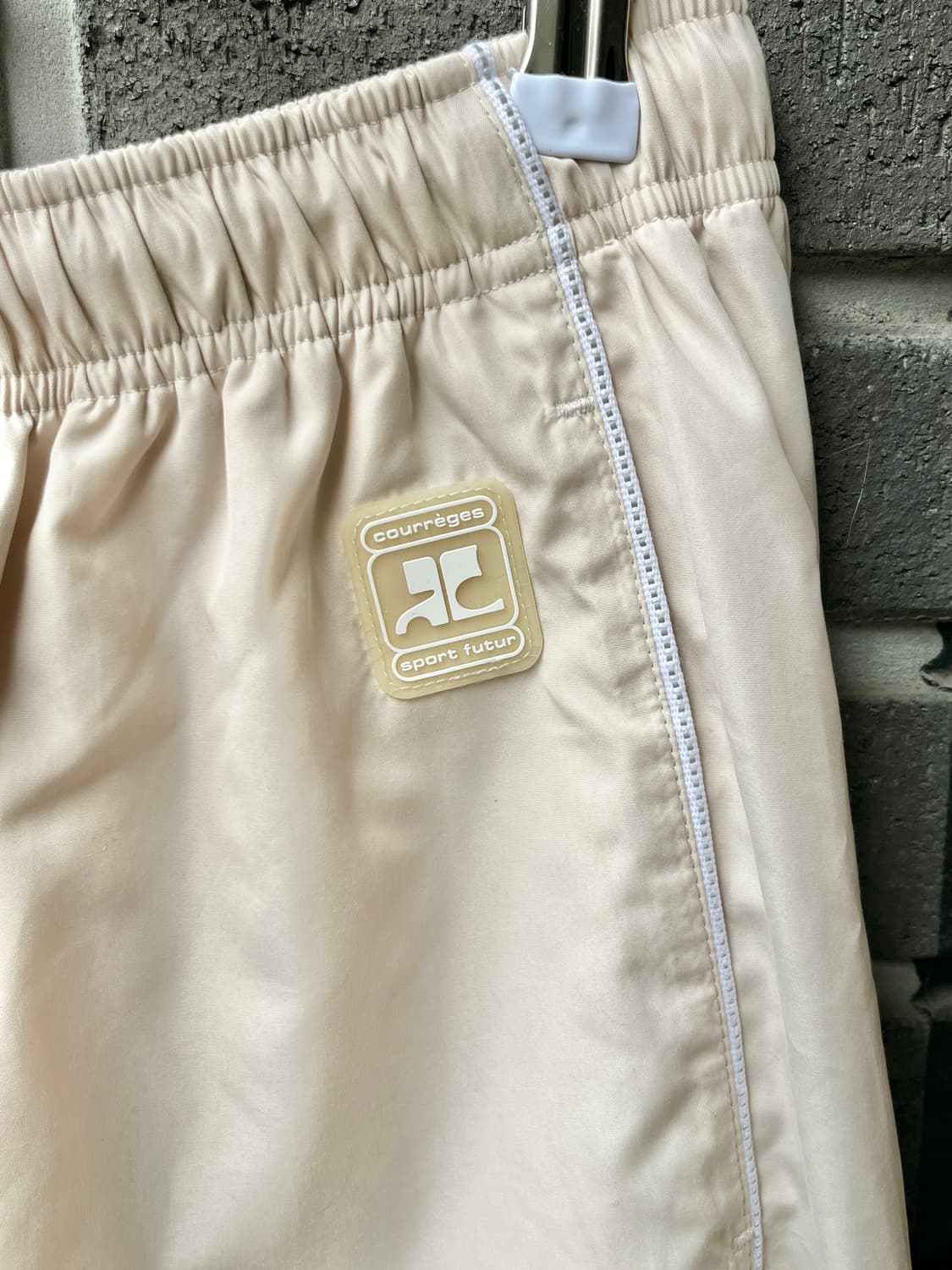 00s Courreges 꾸레쥬 로고 트랙팬츠 라이트베이지 상품이미지5