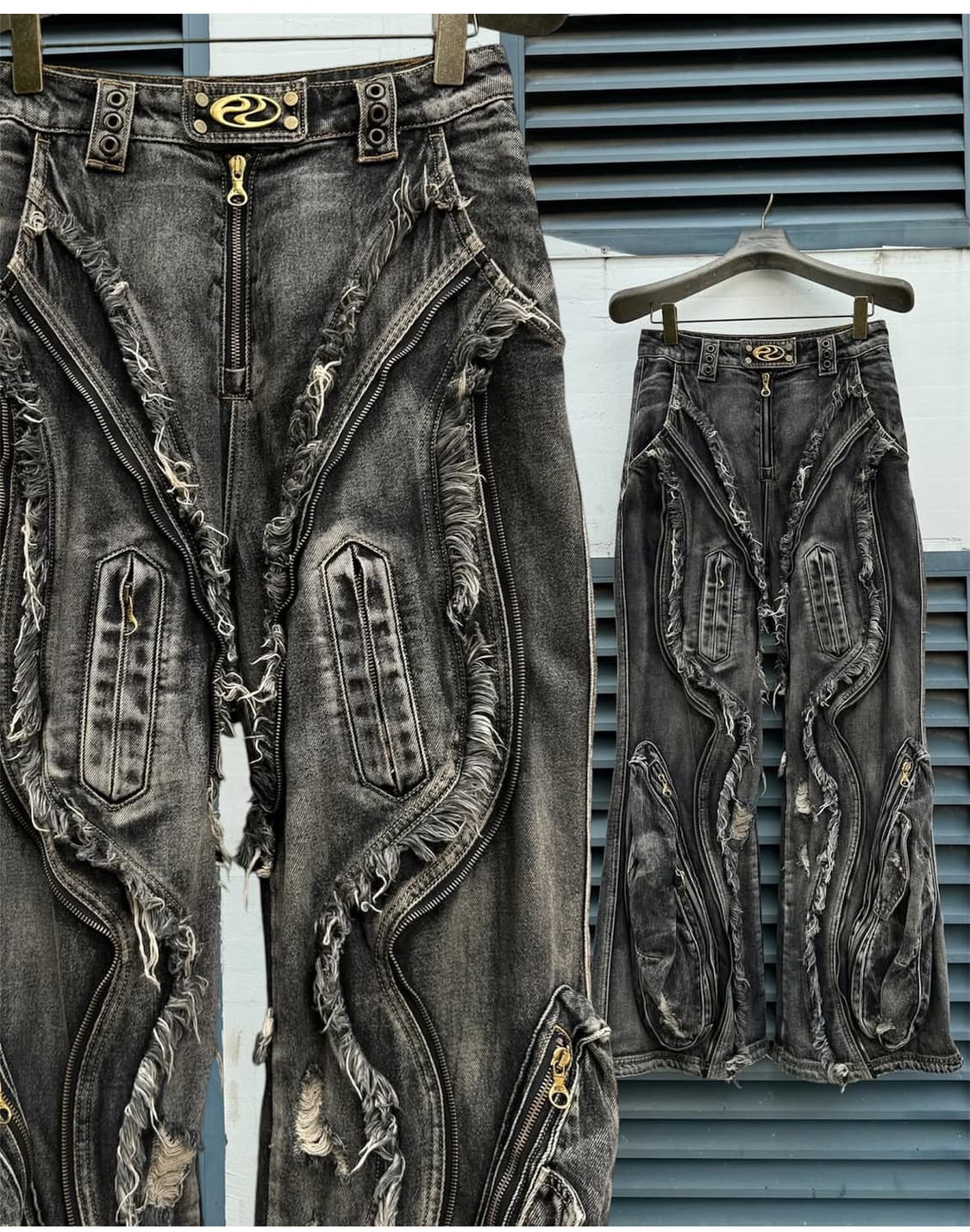 PERSONSOUL ALIENS DIRTY RIPPED 데님 배 기진 상품이미지1