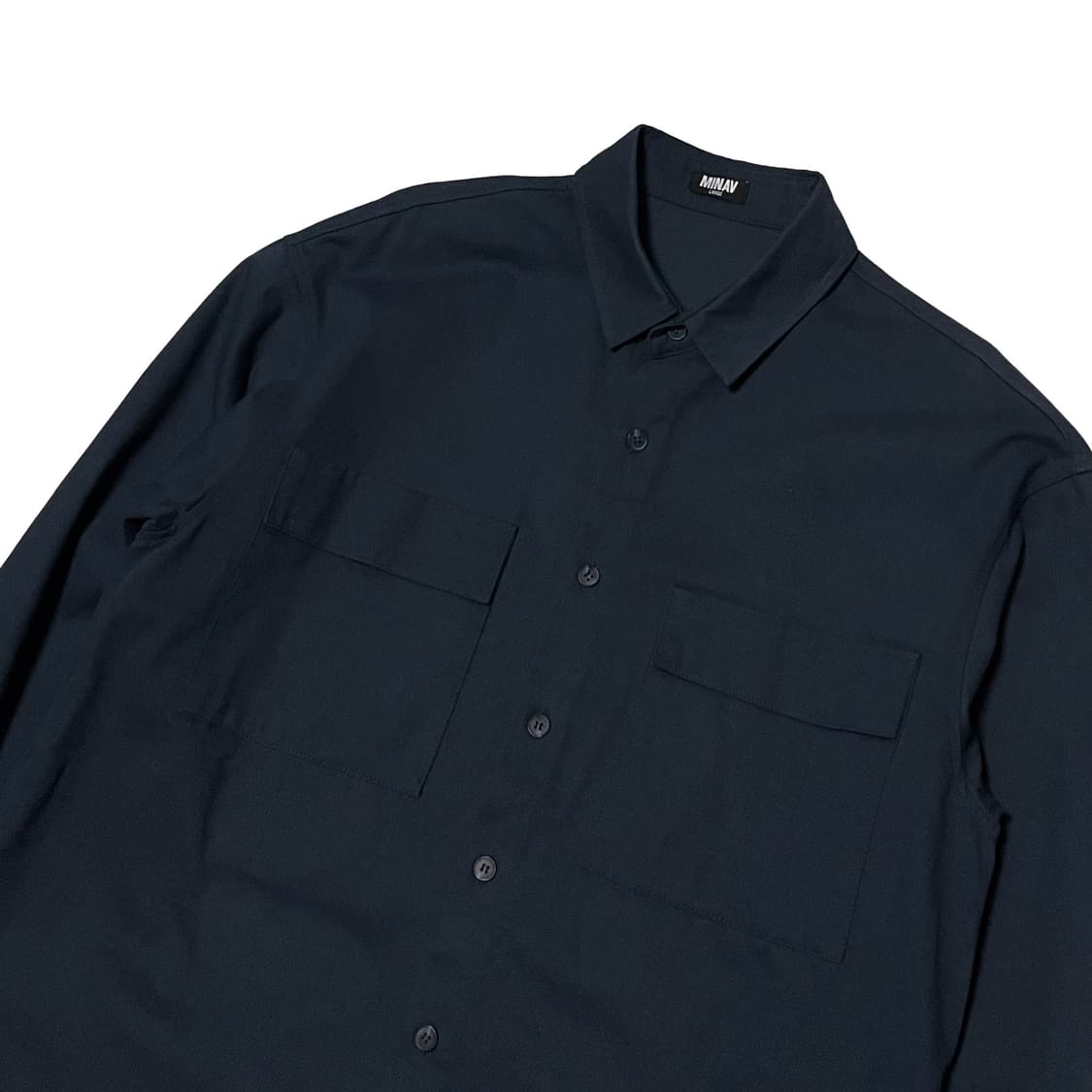 미나브 사이드 지퍼 포켓 셔츠 네이비 상품이미지3