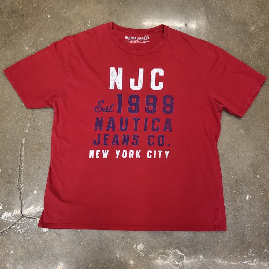 노티카 진스 레드 반팔 티셔츠 NJC 상품이미지1