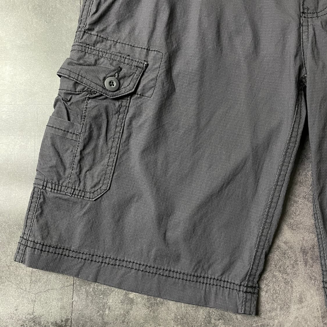 WEARFIRST 빈티지 차콜 그레이 카고 하프 팬츠 A00781 상품이미지4