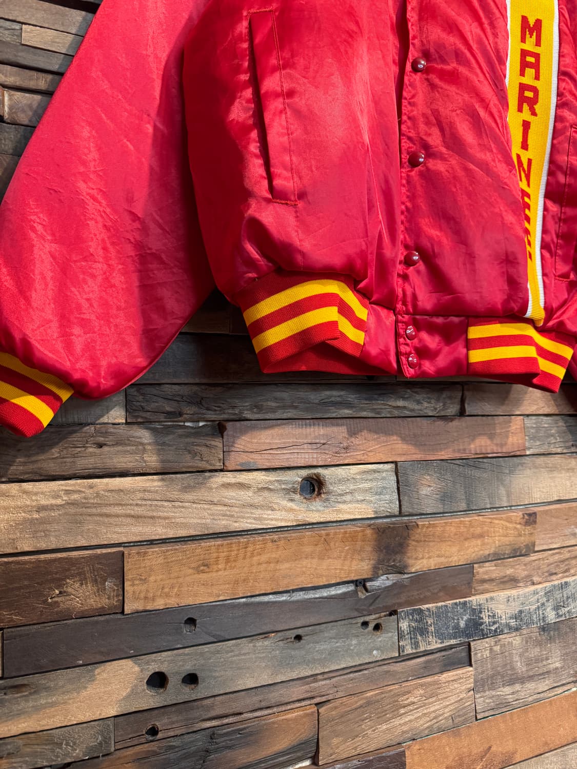 90s usa made usmc satin stadium Jacket 상품이미지7