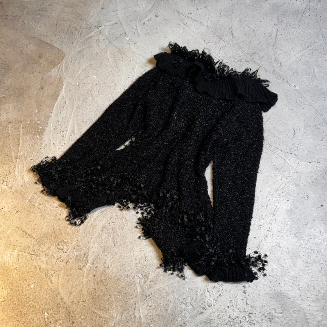 그런지 프린지 언발란스 니트 상품이미지6