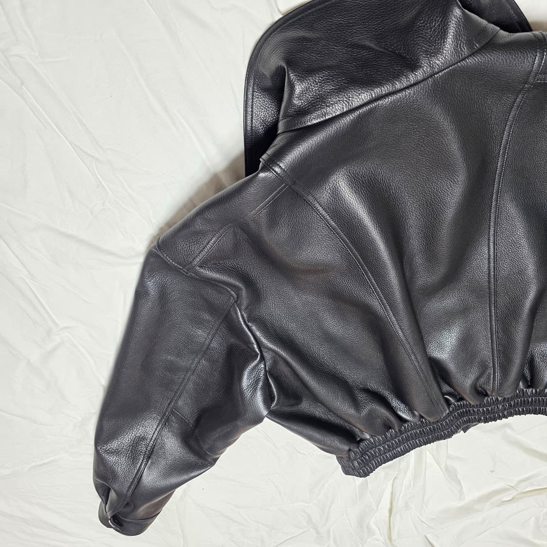 [새상품] 노이어 고트 스킨 하이넥 집업 자켓 / 블랙 / 52사이즈 상품이미지5