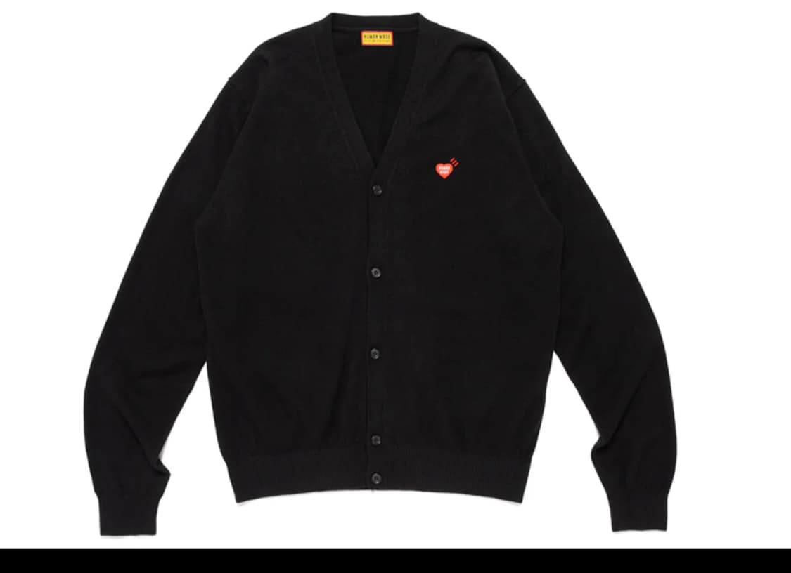 휴먼메이드 하트 뱃지 울 니트 카디건 블랙 상품이미지7