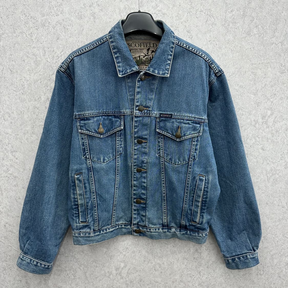 100 스코필드 남자 루즈핏 데님 청자켓 상품이미지1