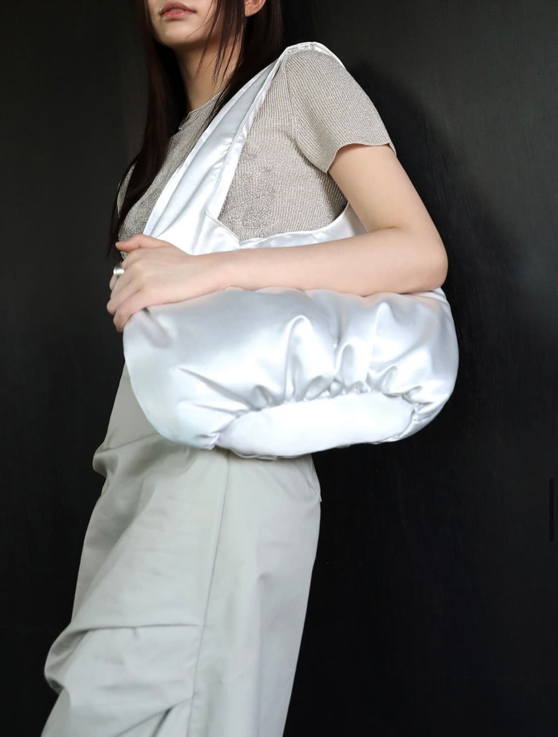 피시아 picea 퍼프 숄더백 화이트 상품이미지5