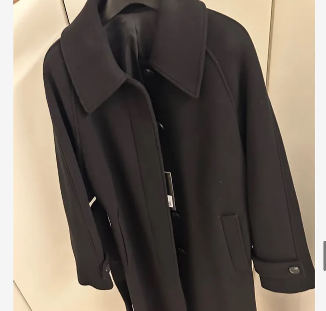 우먼즈 캐시미어 블렌드 발마칸 로브 코트 [블랙] 상품이미지1