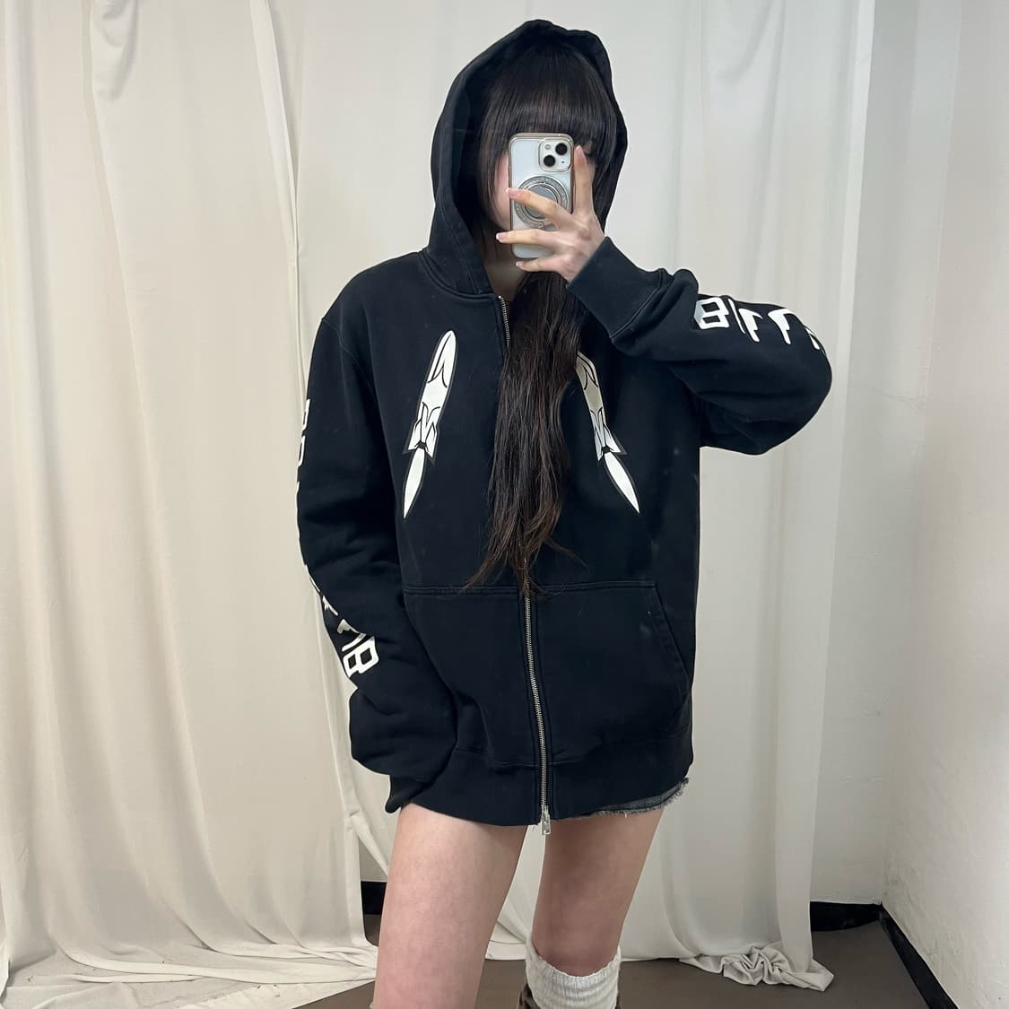 BillionaireBoysClub black zip-up hoodie 상품이미지1