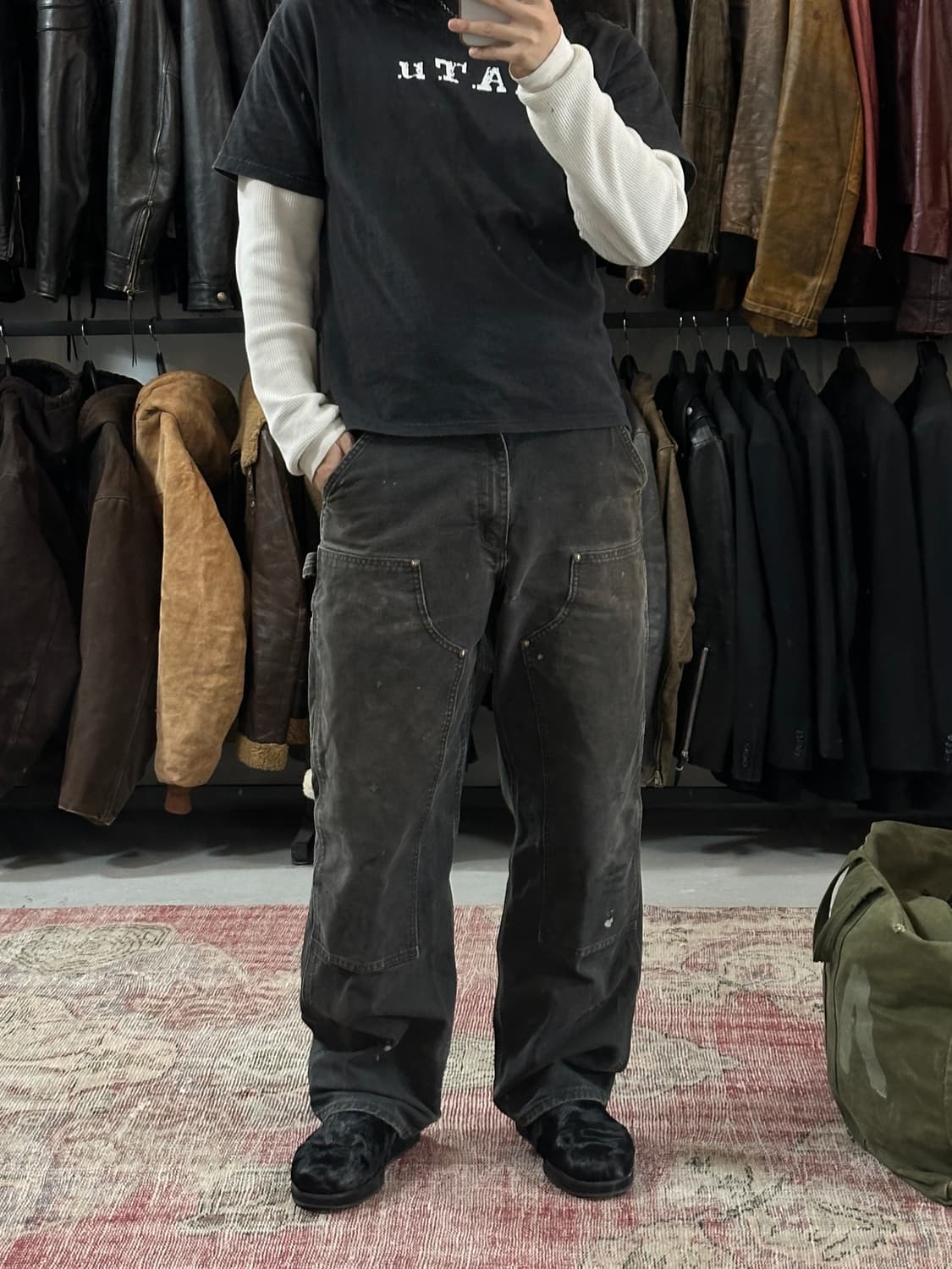 OG 칼하트 B136 더블니 블랙 칼하트 썩블니 워크팬츠 상품이미지2