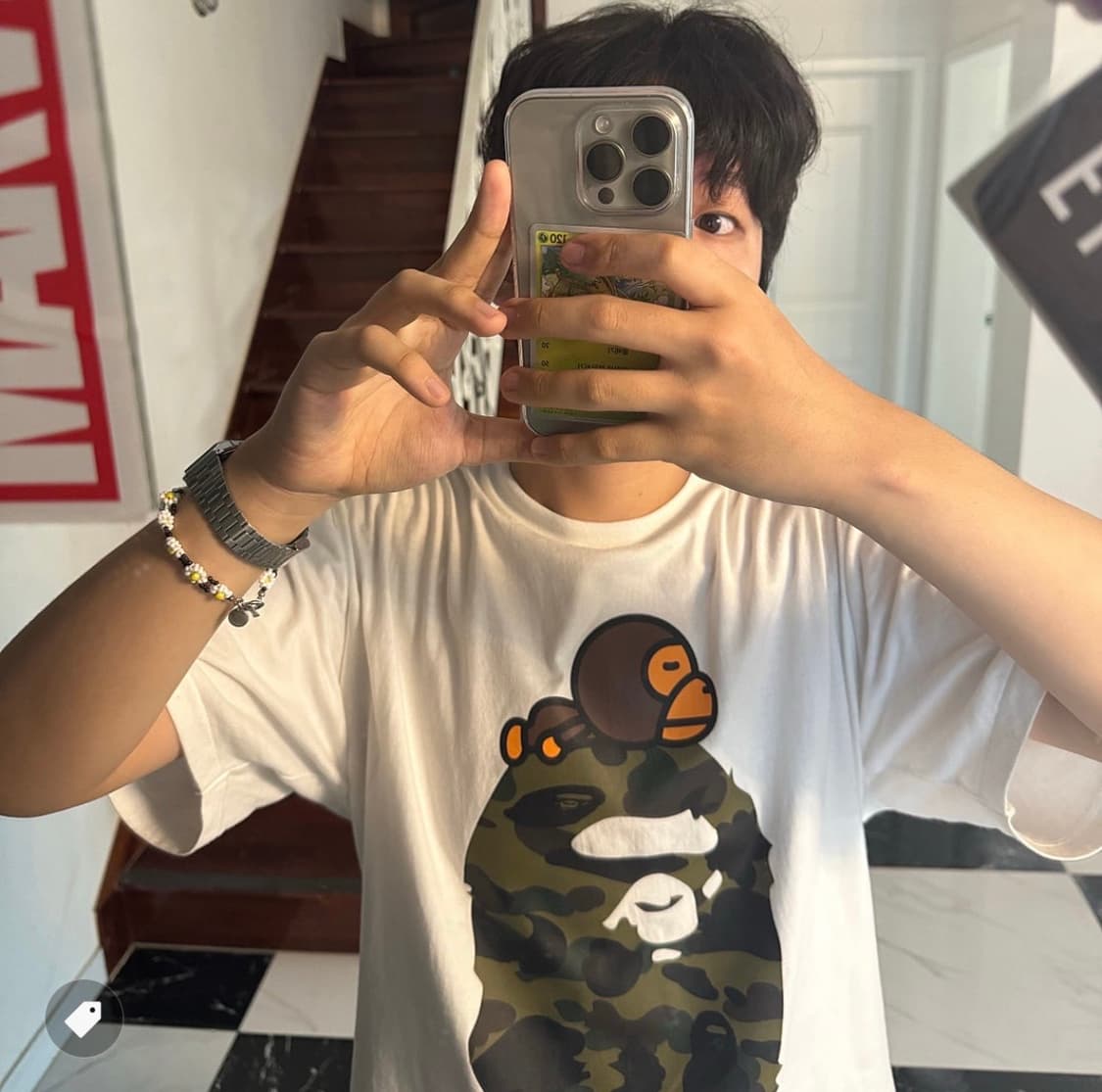 베이프ABC 카모 마일로 온 빅 에이프 티셔츠 상품이미지2