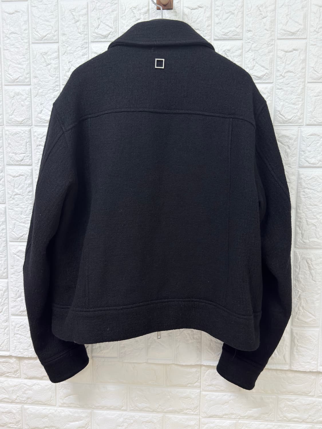 우영미 벨티드 울 점퍼 블랙(48) 상품이미지3