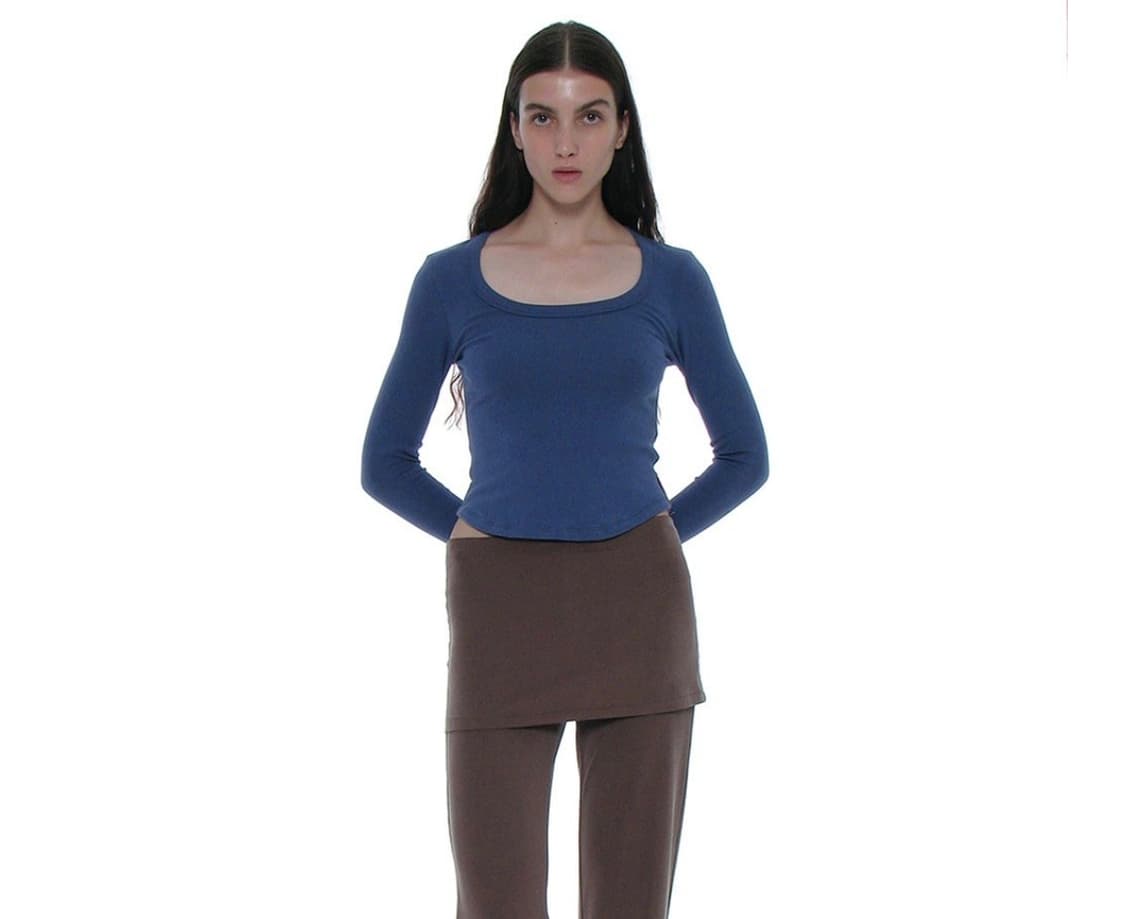 파르티멘토우먼 스쿱넥 롱슬리브 티셔츠  상품이미지1