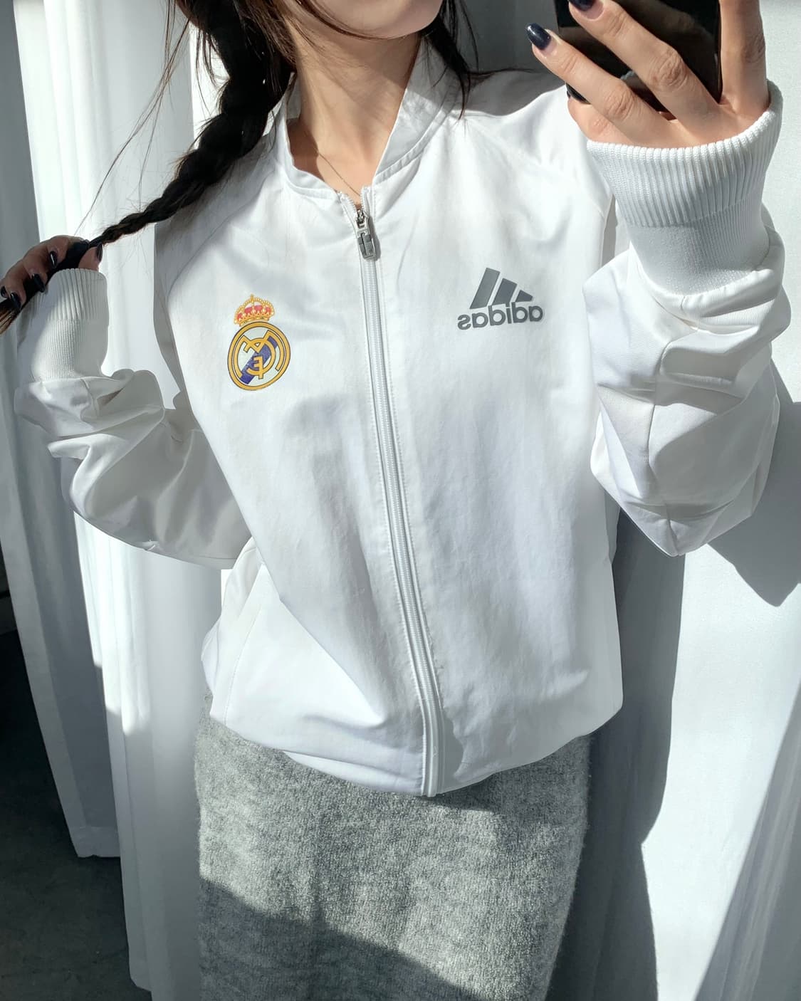 Adidas 아디다스 오리지널 레알마드리드 화이트컬러 바람막이 자켓 상품이미지1
