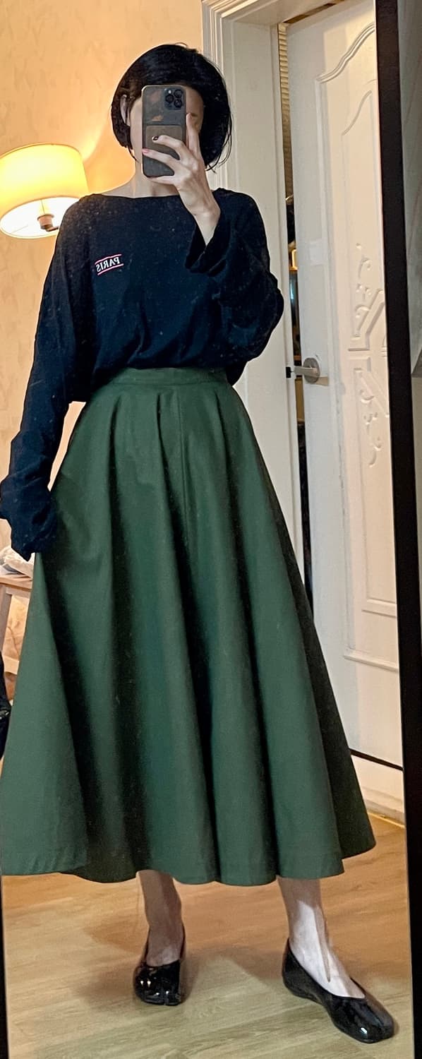 MOUSSY마우지하이웨이스트 코튼 플레어 롱 스커트 S사이즈 상품이미지9