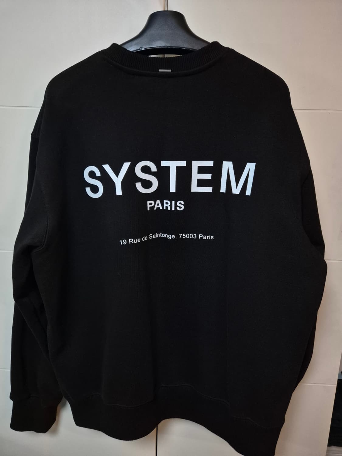 (95) 시스템옴므 파리컬렉션 백로고 블랙 맨투맨 상품이미지1