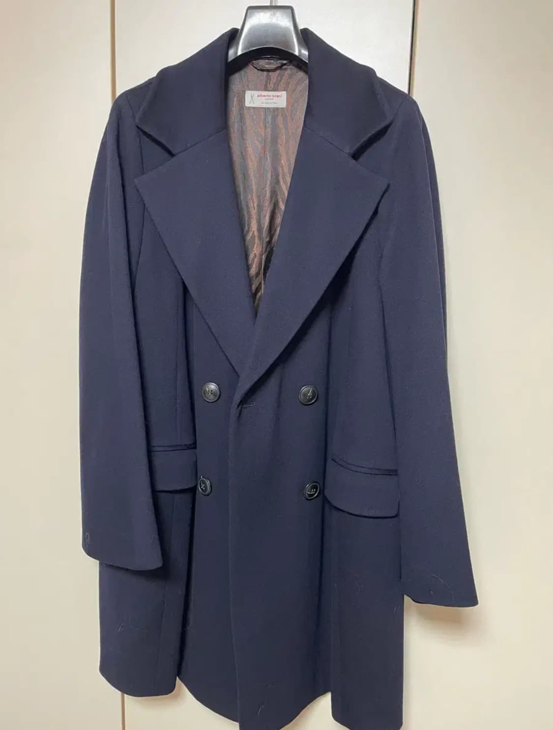 Alberto Biani 네이비 라그랑 더블 코트 42 사이즈 상품이미지1