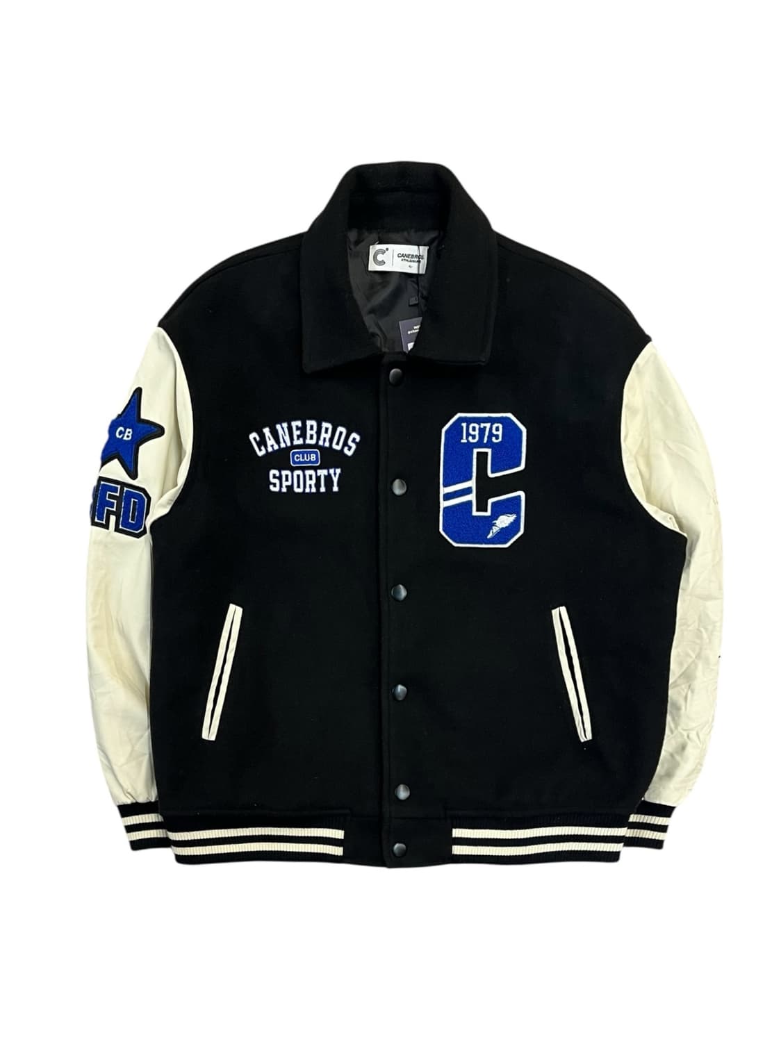 카네브로스 스포츠클럽 바시티 자켓 블랙 L #csz2251 상품이미지3