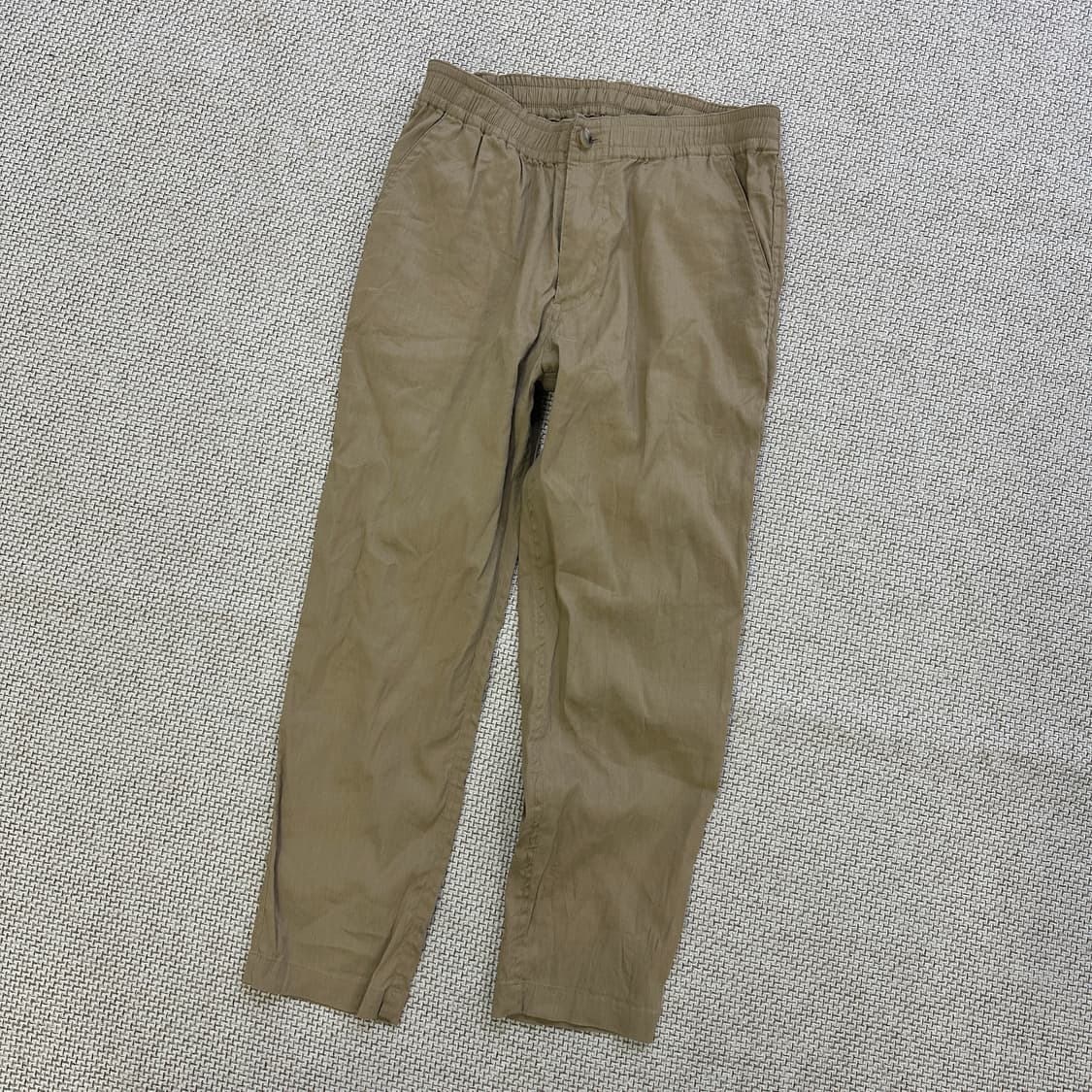 실측확인 빔즈보이 베이지 밴딩 팬츠 0421D 상품이미지1