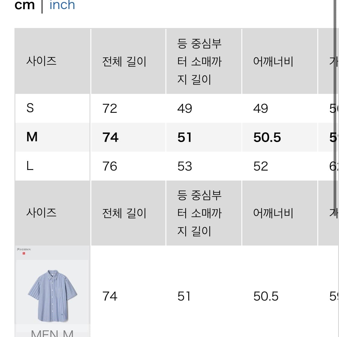 유니클로 jw앤더슨 시어서커셔츠 M 상품이미지2