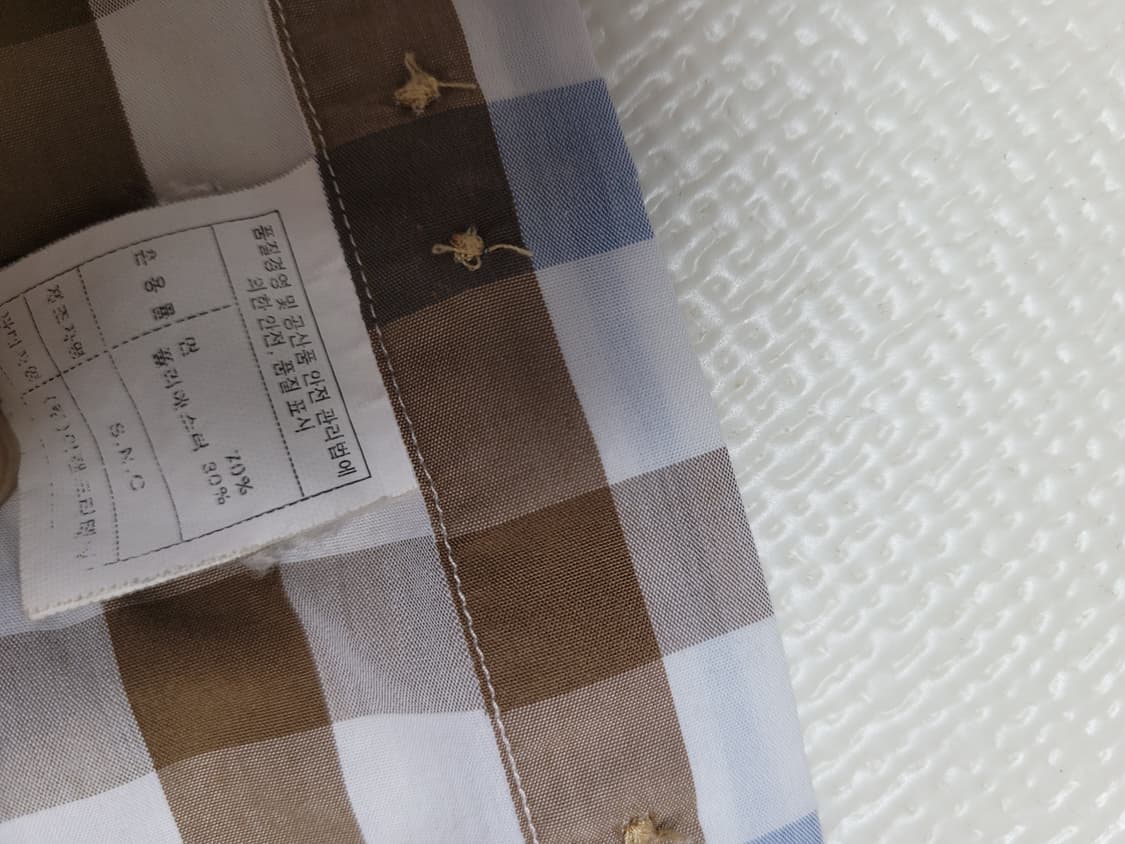 스파오 SPAO 남자 롤업 체크 셔츠 100 블루 상품이미지10