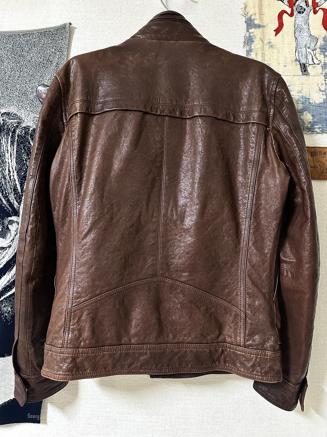 Kinloch Anderson 램스킨 지퍼디테일 하이넥 레더자켓 상품이미지6