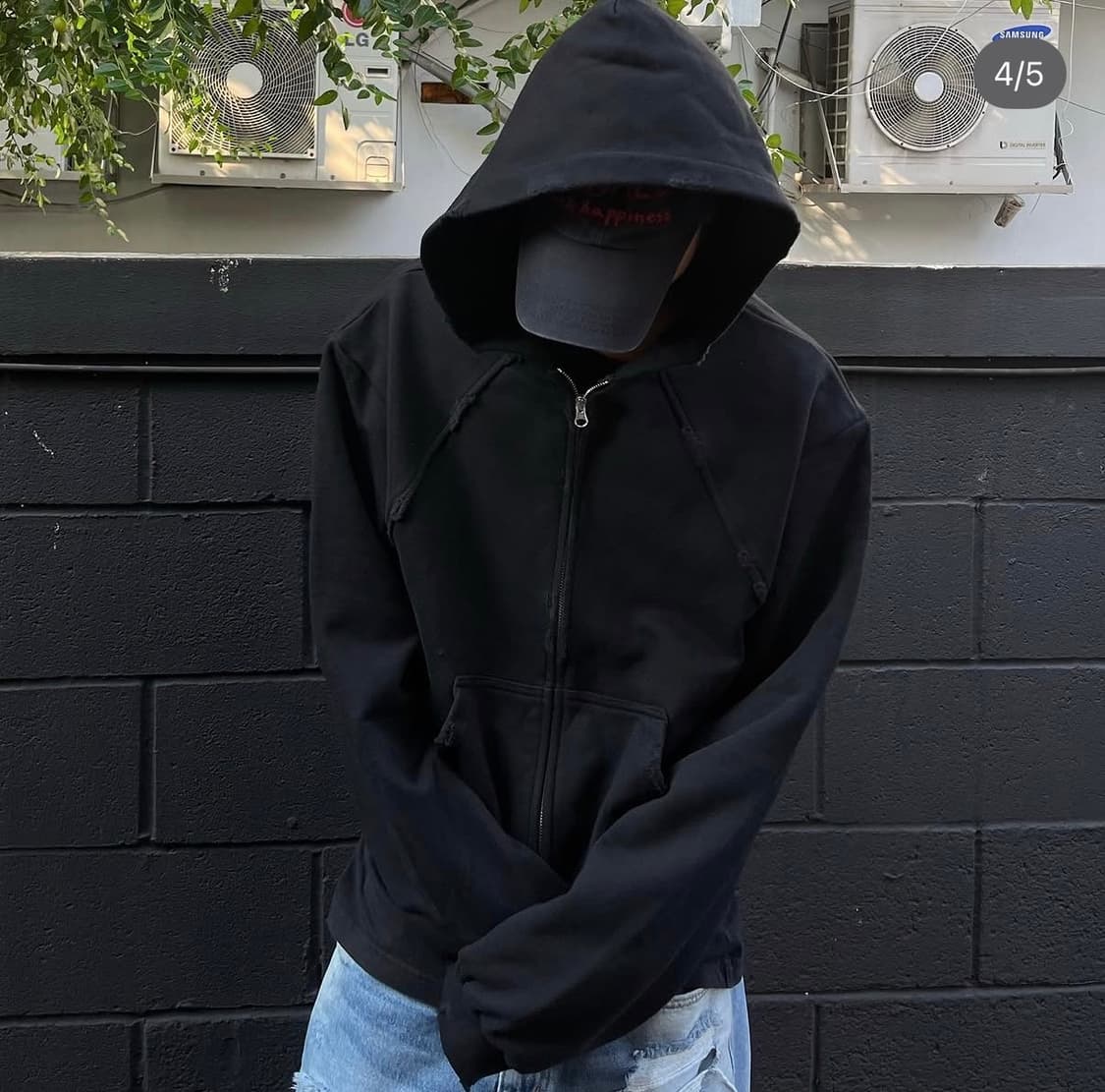 이그노어 DESTROYED CROP HOODIE ZIP 상품이미지3