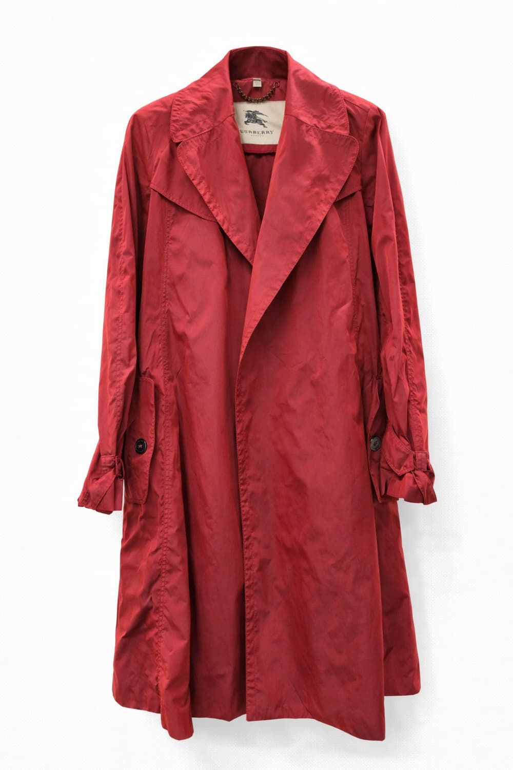 버버리 싱글 트렌치 코트 레드 UK8 상품이미지1